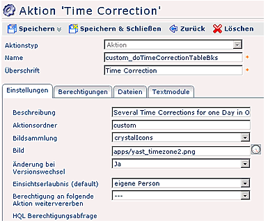 aktion bearbeiten